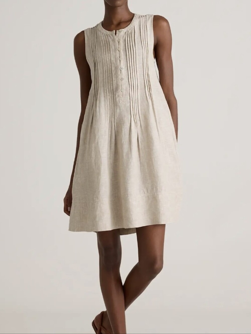 NWT 100% European Linen Sleeveless Swing Dress Size Small